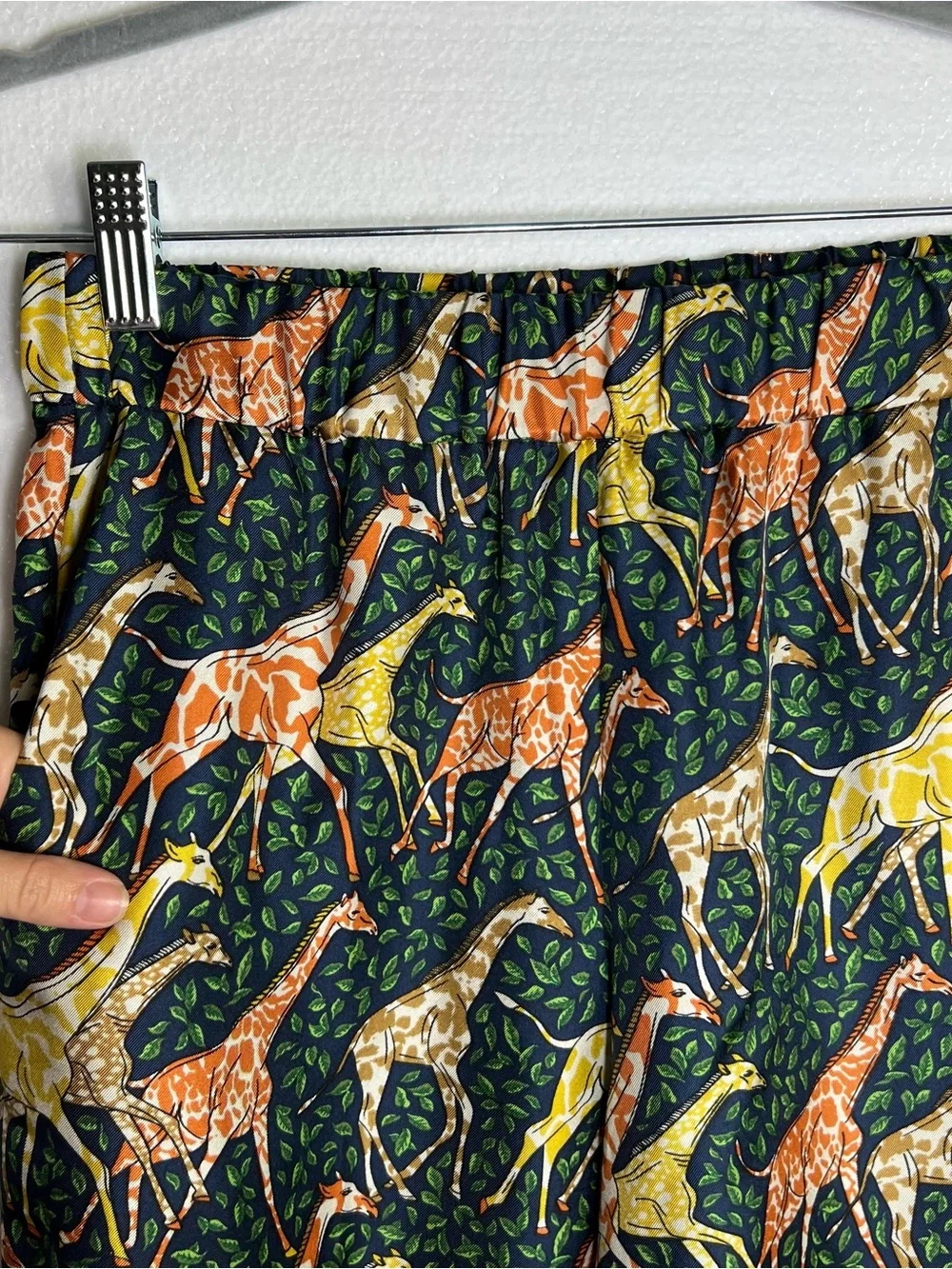 J.Crew Pull-on silk-twill pant in giraffes size 2